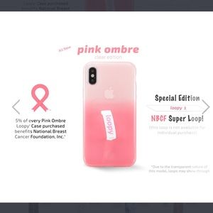 Loopy case for iPhone X/XS in pink ombré + bag